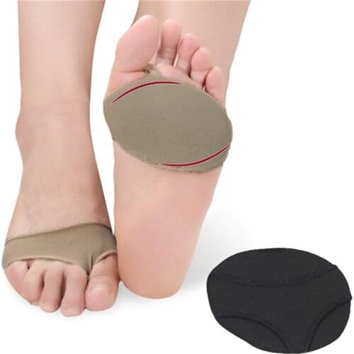 1Pair M/L Soft Leica Cloth + SEBS Fabric Massage non-slip Shock Absorber Front Palm Pad Half Yard Pad Foot Pad Insoles Insole