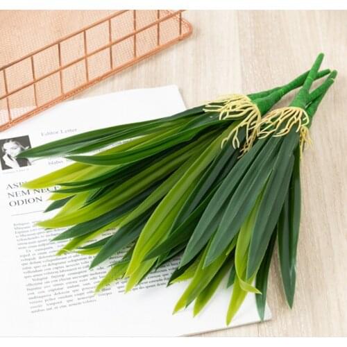 1Pcs New 31cm Green Artificial Long Orchid Leaves Rubber/Phormium Plastic Bush Latex for Home Garden Wedding Decoration Indoor