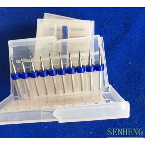 10Pieces 0.8mm high precision Carbide CNC Router Bits PCB drills Spiral Milling Cutter Drill Bit