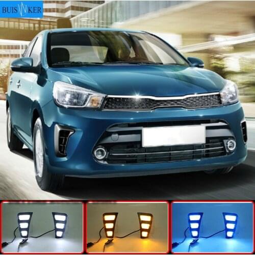 2PCS For KIA PEGAS 2018 2019 LED DRL Daytime Running Lights Daylight Fog Lamp Decoration Signal Lamp