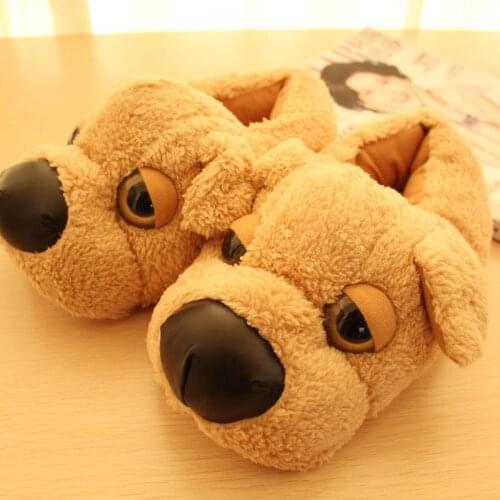 2019 Novelty Dog slippers for Men and women winter lovely cotton-padded indoor female plush slipper at home pantufas de animais