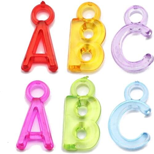 30pcs Mixed Transparent Letter Acrylic Beads ABC Alphabet Charms Beads For Jewelry Making Necklace Bracelet Diy Accessories
