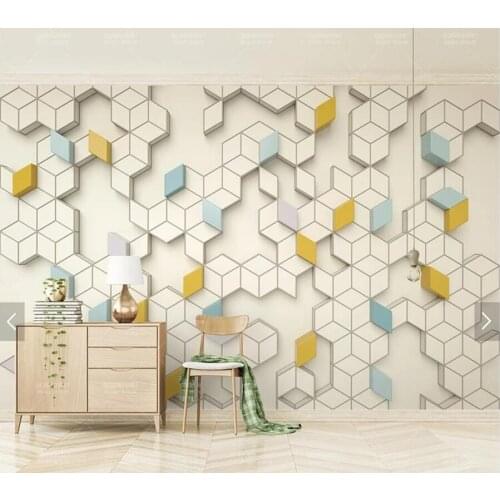 Custom papel de parede 3d,colored geometric polygonal mural for living room bedroom sofa TV background wall home decor wallpaper