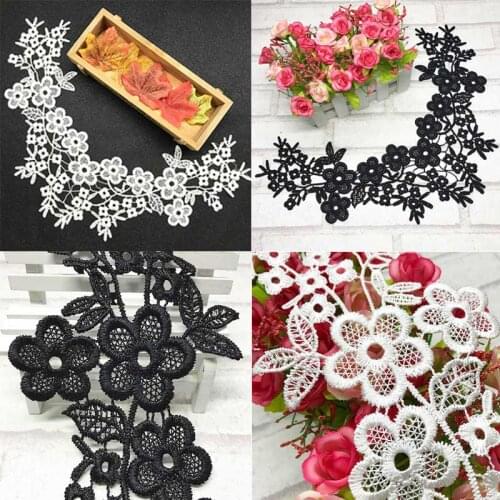 Costume Decoration Accessories Black White DIY Neckline Collar Dress Applique Small Floral Bottoming Shirt Corsage Lace Fabric