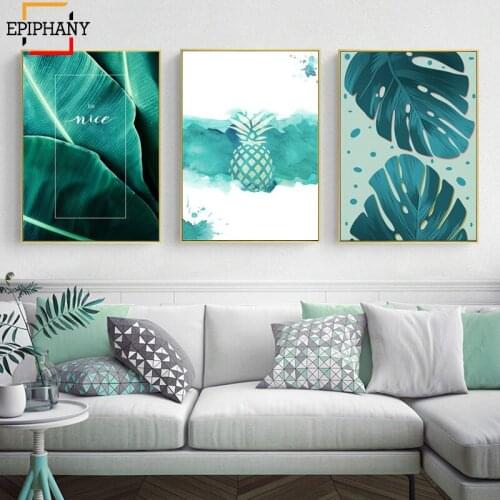 Watercolor Plants Leaves Wall Art Canvas Posters and Prints modern Canvas Painting Decorative Picture for Living Room Home Decor