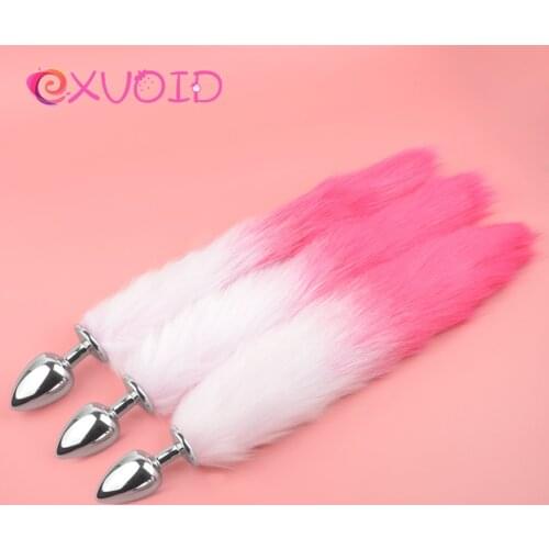 EXVOID Butt Plug Metal Anal Plug BDSM Slave Game Role Play Fox Tail Sex Toy for Women Men Erotic Masquerade Cosplay Sex Shop