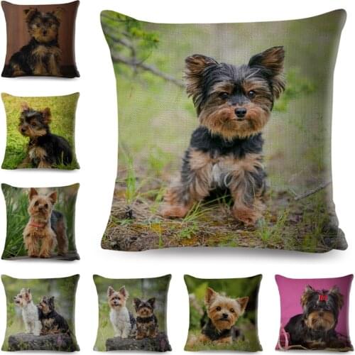Cute MINI Dog Cushion Cover Decor Pet Animal Printed Pillowcase Polyester Pillow Case for Sofa Home Car 45*45cm