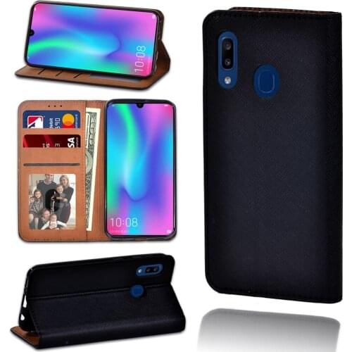 Black Leather PU Mobile Phone Case for Samsung Galaxy A20E/A202F/A10E Magnetic with Card Pocke Waterproof Protective Shell