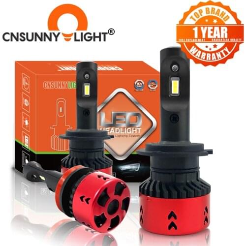 CNSUNNYLIGHT High LPW Mini Type LED Car Headlight Bulbs H4 H7 H11/H8 H1 9005 9006 880 H3 70W/set 5500K Auto Headlamp Fog Light