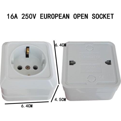 DIY One Exposed Waterproof European Standard Socket Rewireable Extension Electric Connect Cord Adapter Household Industrial