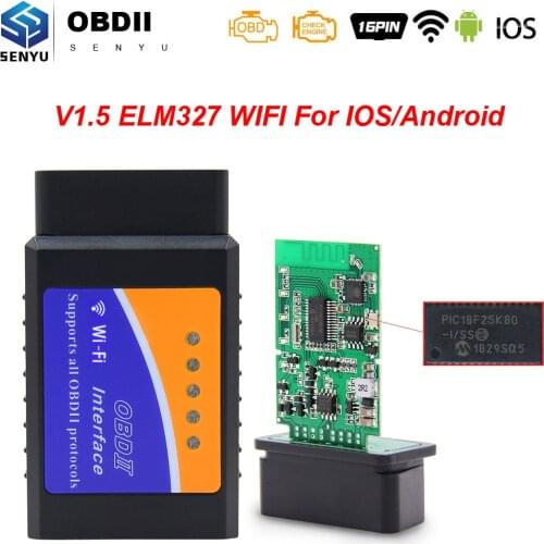 ELM 327 V1.5 WIFI For IOS Android ELM327 V1.5 obd2 Wireless wifi Scanner PIC18F25K80 OBD 2 OBD2 WIFI Car Diagnostic Auto Tool