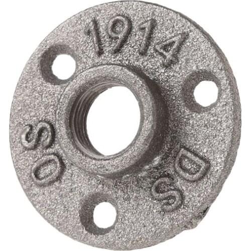3/4" Malleable Threaded Floor Flange Iron Pipe Fittings Wall Mount Black