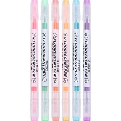 Fluorescent Marker Pen Double Head Highlighters Markers Dual Tip Pens Mildliner Drawing Paint Art Multi Color School Stationery