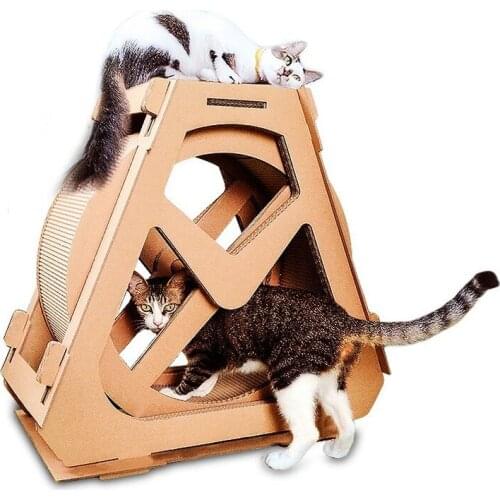 Corrugated scratching waterwheel scratcher cat toys