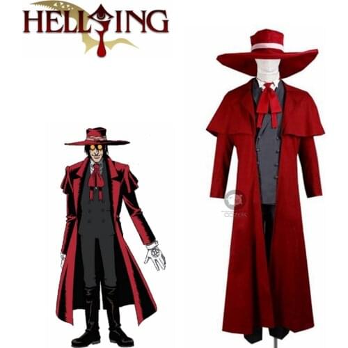 Vampire Hunter Cosplay Hellsing Alucard cosplay Costumes Cool Man Suit and High Cotton Content Long Coat Best Outfits