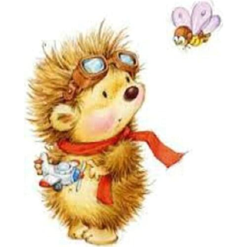 Square/Round Diamond Embroidery Hedgehog and bee 5D DIY Diamond Painting Cross Stitch Diamond Mosaic Rhinestones Pictures