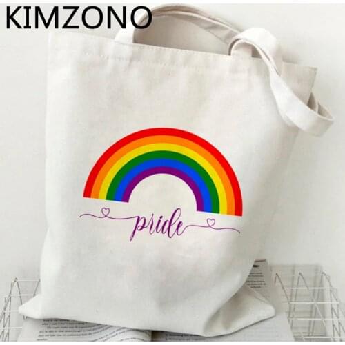 Lgbt shopping bag reusable tote bolsa shopping cotton bag sac cabas reciclaje foldable ecobag cabas