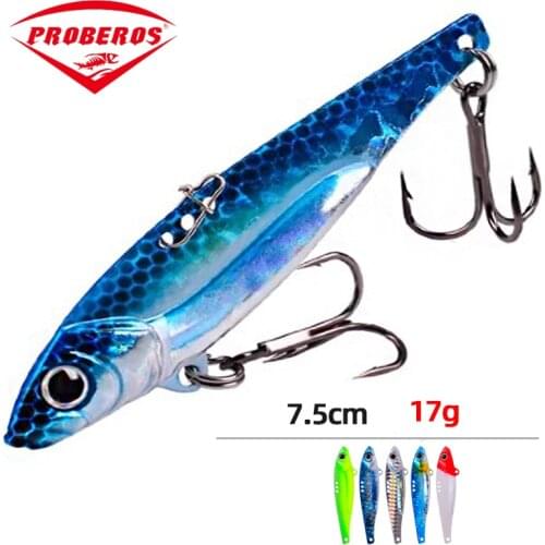 Metal Vib Fishing Lure Weights7-17g Long Shot Slots Hook Metal Jig Articulos De Pesca Isca Artificial Bass Bait Deep Sea Fishing