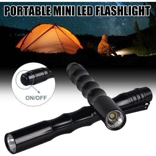 Mini LED Torch Light Flashlight Super Small Pocket Clip Torch Powered by 2 AAA Battery Ultra Bright Carry Outdoor Gear P