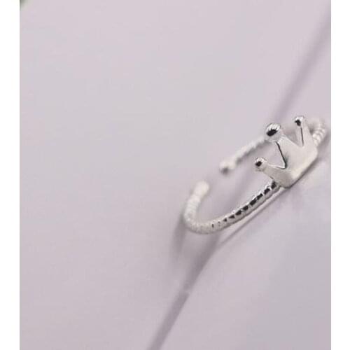 S925 Silver Fashion Silver Color Ring Crystal Heart Ring Womens Crown Zircon Ring Jewelry Women Engagement Party Wholesale