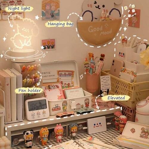 W&G Cat Claw Pen Holder Cute Girls Creative Desktop Storage Boxl Students Kawaii Pen Organizer
