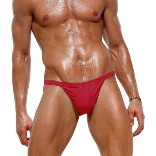 Nylon Gay Mens Thongs and G Strings Swimwear Sexy Men Low Rise Bikini Panties Men Cueca Fast Dry Breathable Surfing Swim Briefs