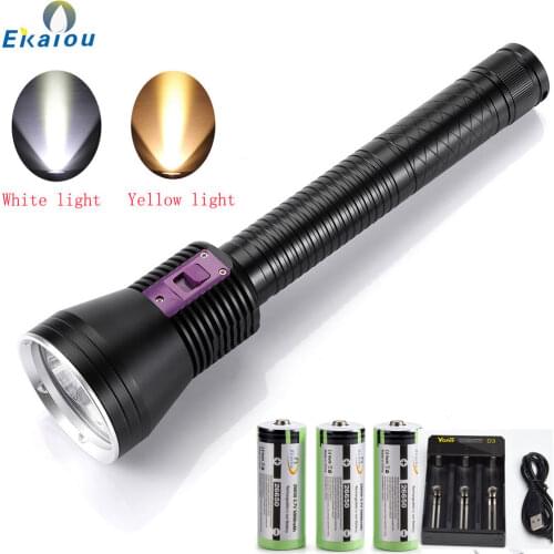 Newest high brightness 3xXHP70.2 LED Diving Flashlight 26650 Tactical Torch Underwater 200M Waterproof portable dive lamp