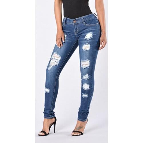 New womens Leggings, Europe and the United States hole pants, high waist, pure color slim womens jeans pants SAGACE spodnium