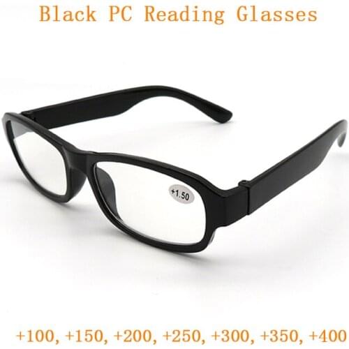 Cheap Metal Reading Glasses Magnifier Women Men Rectangle Presbyopia Eyeglasses Black Hyperopia Spectacles Old Man Gift +1.0~+4
