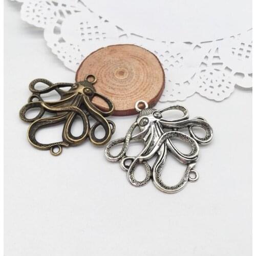 5 pcs charms octopus 45x49x5mm Antique Making Pendant fit Vintage color DIY Jewelry Making