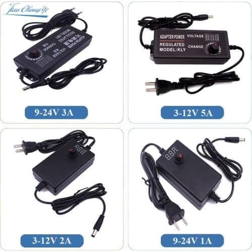 Adjustable AC To DC Power Supply 3V 5V 9V 12V 15V 18V 24V 1A 2A 5A 10A Power Supply Adapter Universal 220V To 12 V Volt Adapter
