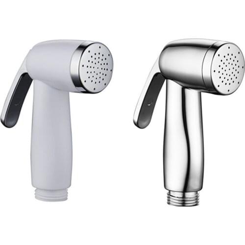 ABS Handheld Toilet Bathroom Bidet White Chrome Sprayer Shower Head Water Nozzle Spray Sprinkler penis plug ass clean penis