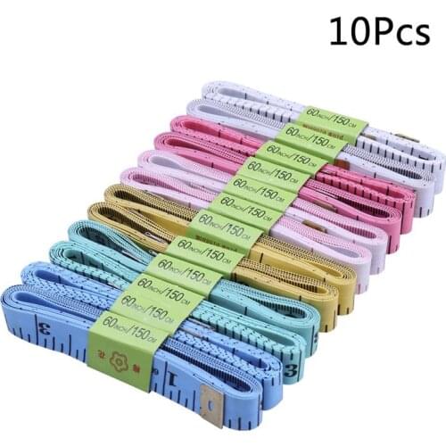 10pcs 1.5M Soft Measuring Tape Flexible Tape Ruler Sewing Tape Measure For Tailor Craftman 1.5m Tape (Random Color)