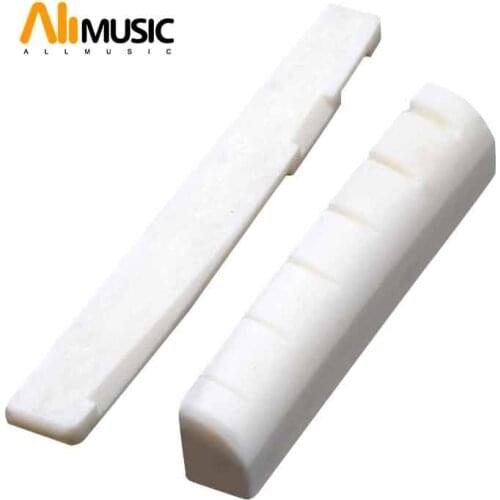Bone Guitar String Bridge Saddle Blank And Nut Set For Acoustic Guitar Musical Instrument New