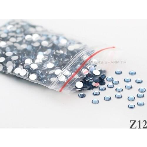 SS16-4mm Light blue Nail Rhinestones 1000pcs Flat Back Non hotfix Glitter Nail Stones DIY 3d Nail Phones Decorations Z12