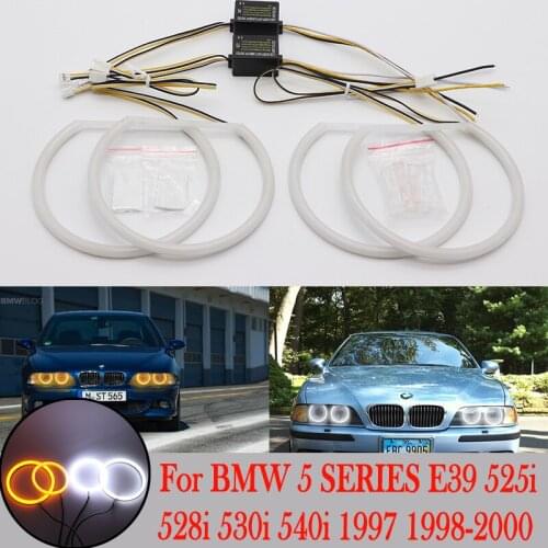 SMD cotton light LED angel eyes white and yellow DRL kit For BMW 5 SERIES E39 525i 528i 530i 540i 1997 1998-2000 Car accessories