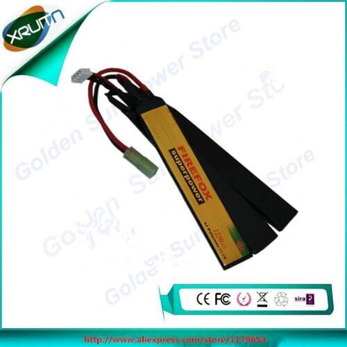 XRuitn 1pcs 100% Orginal FireFox 11.1V 1250mAh 15C Li-Po Polymer 3 cell Battery AEG Airsoft Battery F3R125C