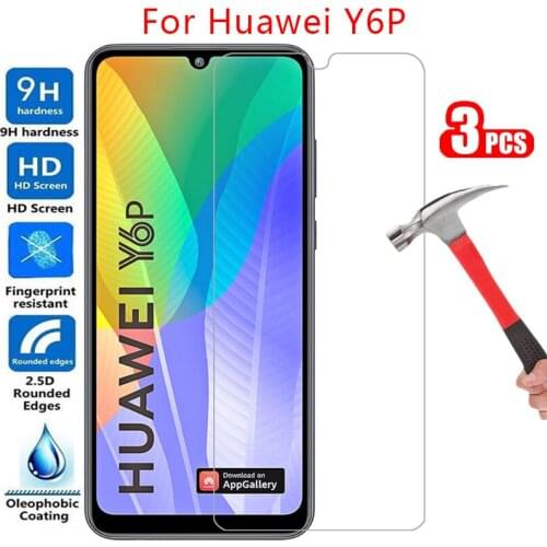 Protective tempered glass for huawei y6p screen protector on huaweiy6p y 6p 6 y6 p yp6 6yp film huawey huwei hawei huawi huawe