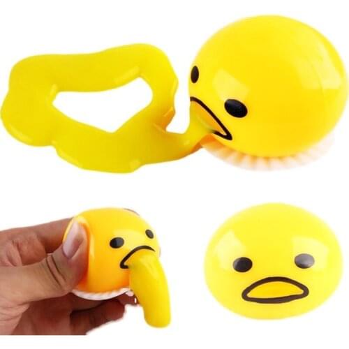 Pinch children Funny toys Vomiting egg yellow lazy Custard Bun Pinch interesting novel gift for kids boys girls birthday