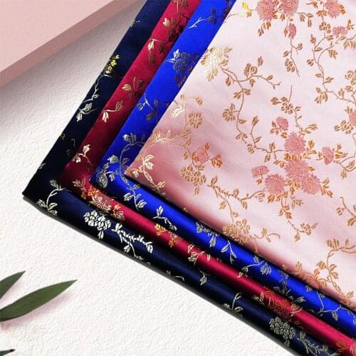 Flower Pattern Clothing Brocade Jacquard Fabrics for by the meter Handmade Sewing Cheongsam dress DIY Design Satin Material