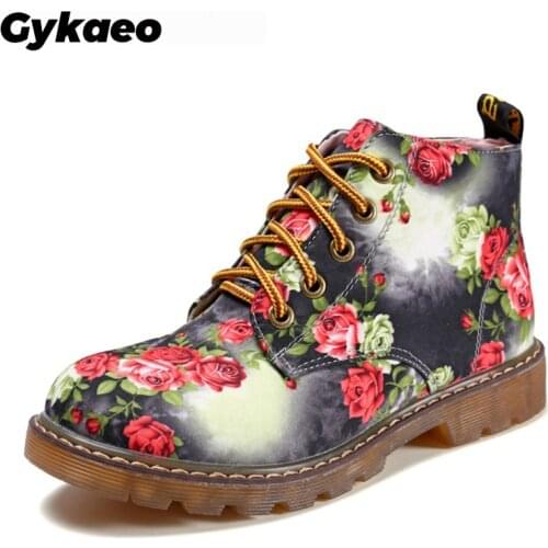 Spring 2021 Korean Style Retro Short Boots Female Fashion Floral Lace Up Ankle Boots for Women Casual Shoes Woman Botas Mujer
