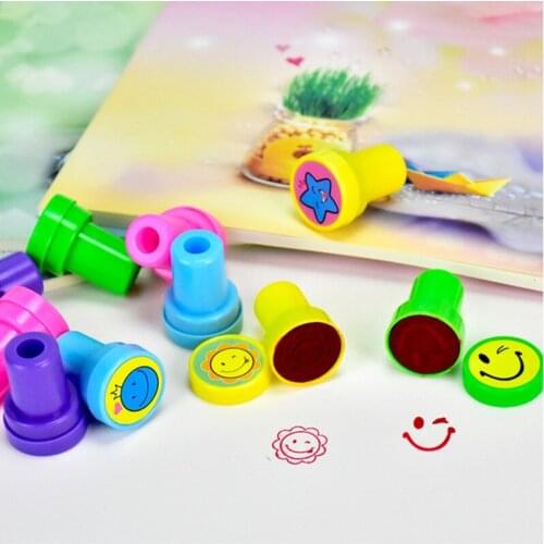 10pcs/Set childrens facial expression smile cartoon stamp childrens stamp scrapbook stamp DIY painting album decoration