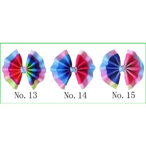 100 BLESSING Girl 4" Fan Hair Bow Clip Colorful Butterfly Accessories Wholesale