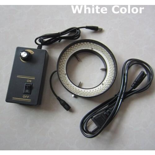 White Light- 156pcs LED Lamps Adjustable Stereo Biological Microscope Ring Lamp Input Power 8W 90V-264V with 81mm Inner Diameter