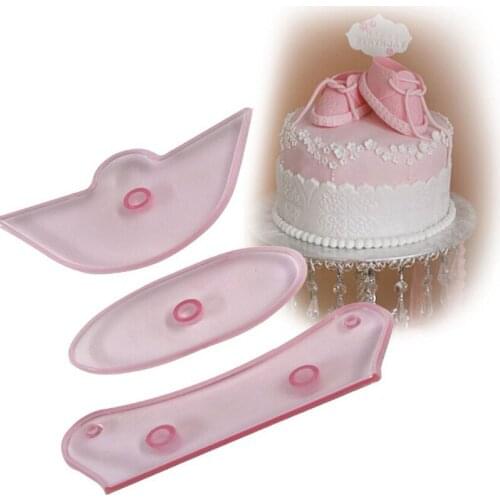 3Pcs/set Baby Birthday Sneaker Shoe Silicone Mold Fondant Cake Decorating Tools Embosser Cookie Cutter Sugarcraft Mould