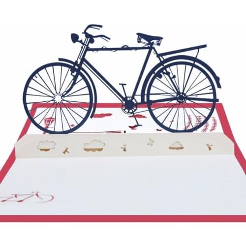 3D Bicycle Pop Up Greeting Cards Valentine Lover Happy Birthday Anniversary Gift 2018