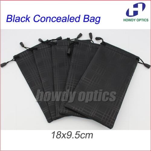 50pcs Quality Black Concealed Waterproof Bag Phone MP4 Eyeglasses Bag Pouch Free Shipping