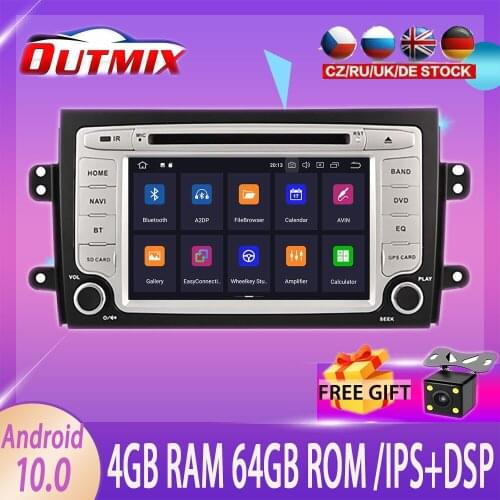 Android10.0 4G+64GB Car GPS multimedia Auto Radio DVD Player For Suzuki SX4 2006-2010 Carplay sound GPS Map Navigation radio