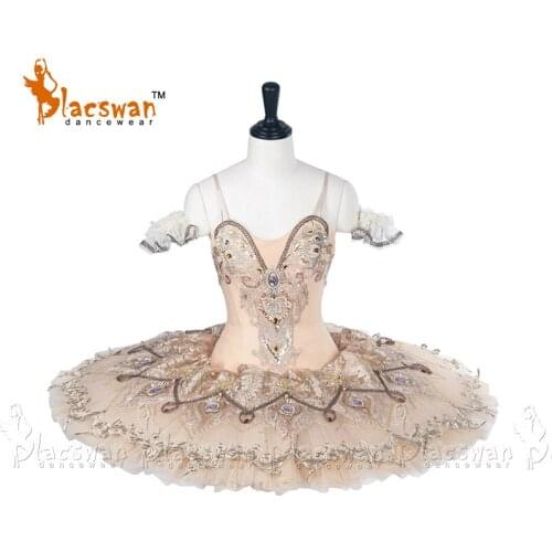 Gorgeous Gold Professional Ballet Tutu Costume BT687 Adult Performance Platter tutu Beige Gold Women Nutcracker Fairy Doll Tutus