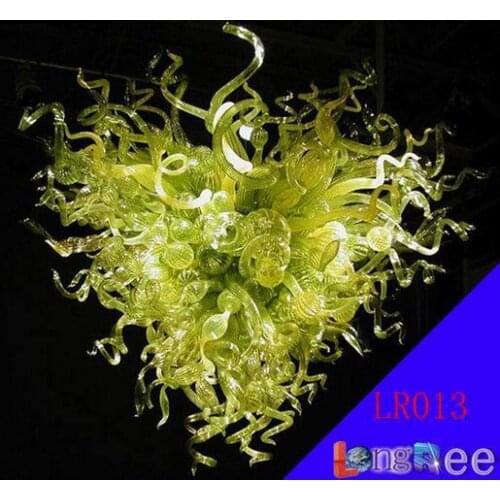 Big LR013-Free Shipping Best Lime Green Glass Chandelier Flowers